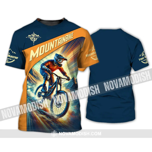 Man Shirt Custom Name Mountain Bike Lover Hoodie Polo Long Sleeve T-Shirt / S T-Shirt