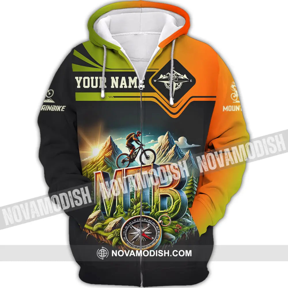 Man Shirt Custom Name Mountain Bike Shirt Mountain Bike Lover Hoodie Shirt Polo Long Sleeve Shirt Zipper Hoodie / S