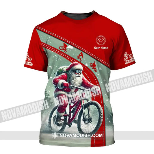 Man Shirt Custom Name Mountain Bike Lover T-Shirt Christmas Gift / S T-Shirt