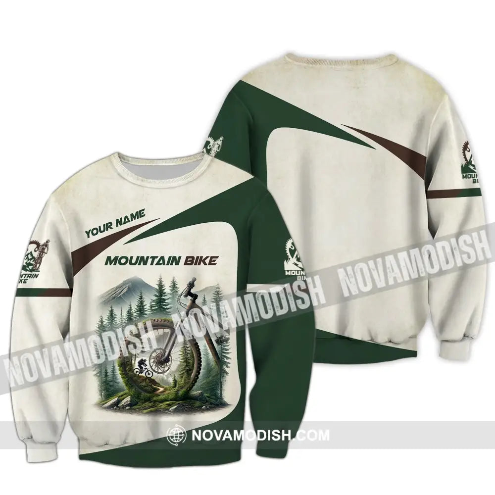 Man Shirt Custom Name Mountain Bike Lover T-Shirt Long Sleeve / S T-Shirt