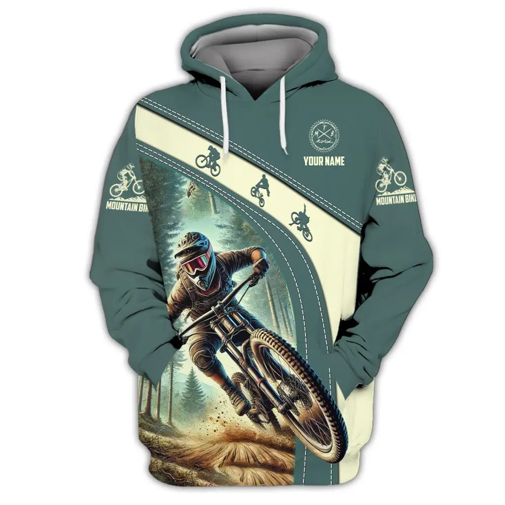 Man Shirt Custom Name Mountain Bike Polo Long Sleeve Gift Hoodie / S T-Shirt