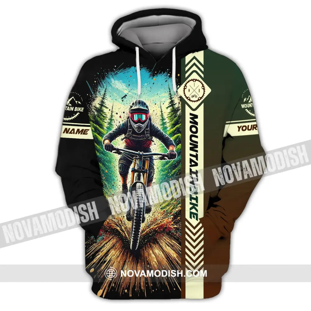 Man Shirt Custom Name Mountain Bike Polo Long Sleeve Gift Hoodie / S T-Shirt