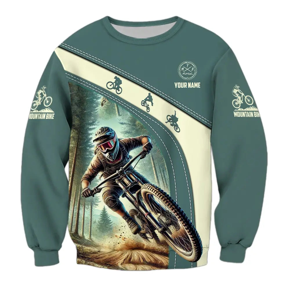 Man Shirt Custom Name Mountain Bike Polo Long Sleeve Gift / S T-Shirt