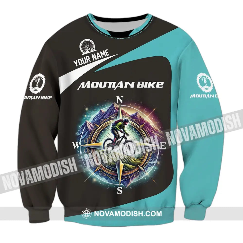 Man Shirt Custom Name Mountain Bike Polo Long Sleeve Gift / S T-Shirt