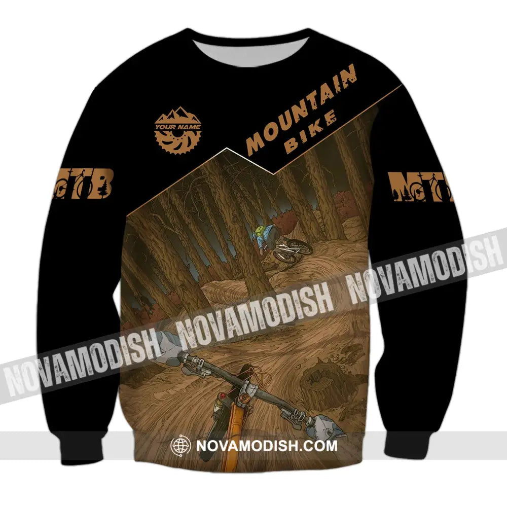 Man Shirt Custom Name Mountain Bike Polo Long Sleeve Gift / S T-Shirt