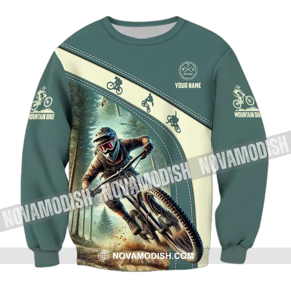 Man Shirt Custom Name Mountain Bike Polo Long Sleeve Gift / S T-Shirt