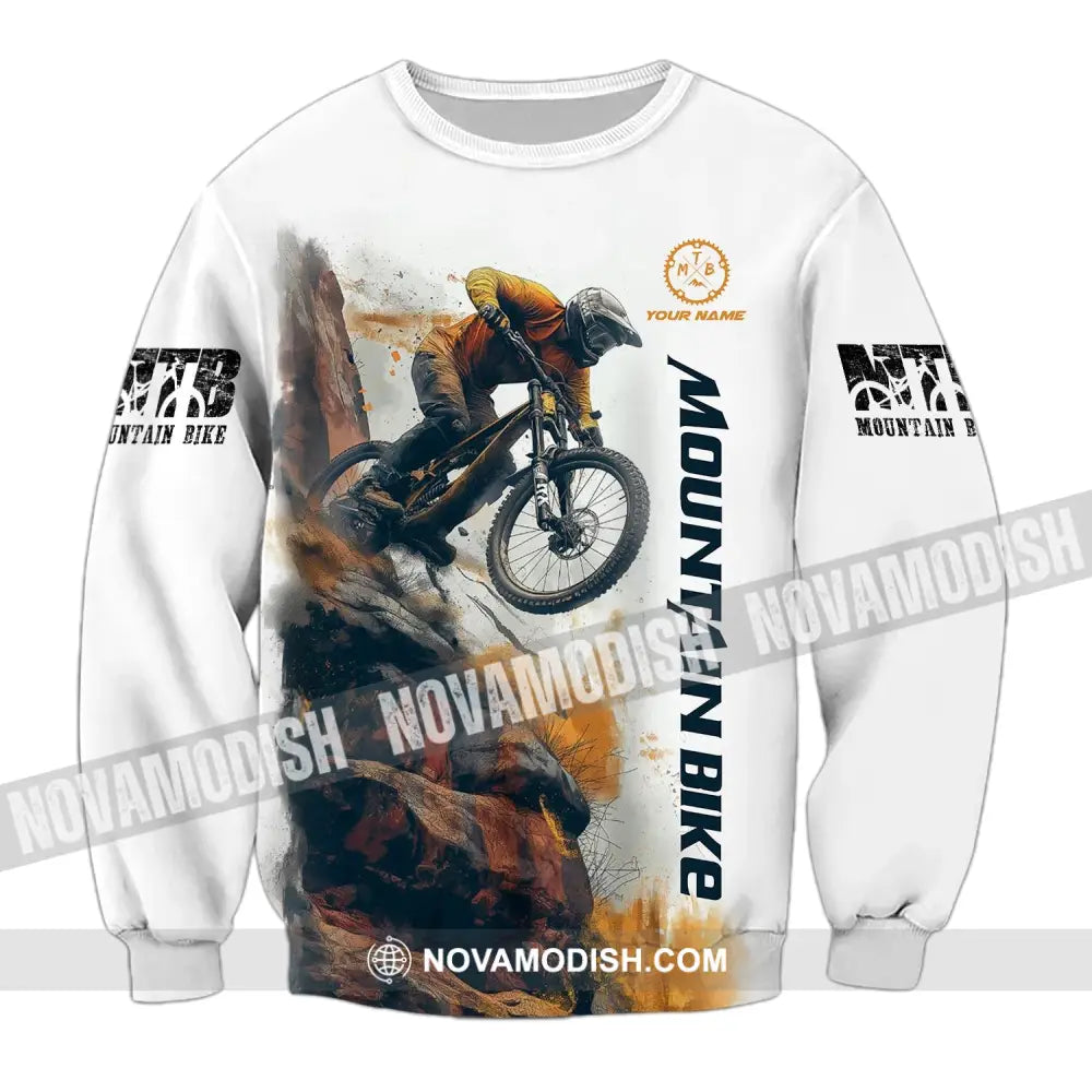 Man Shirt Custom Name Mountain Bike Polo Long Sleeve Gift / S T-Shirt