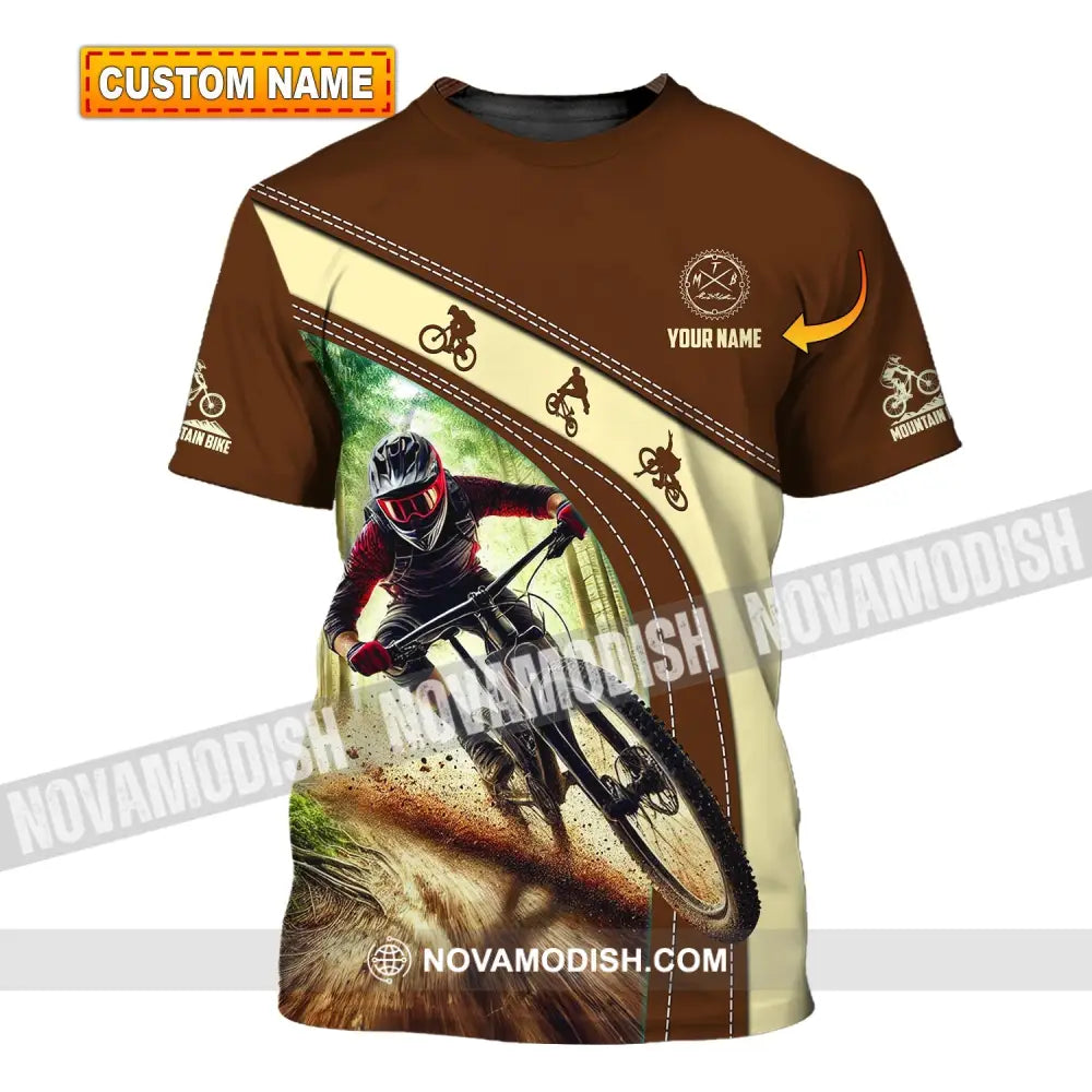 Man Shirt Custom Name Mountain Bike Polo Long Sleeve Gift T-Shirt