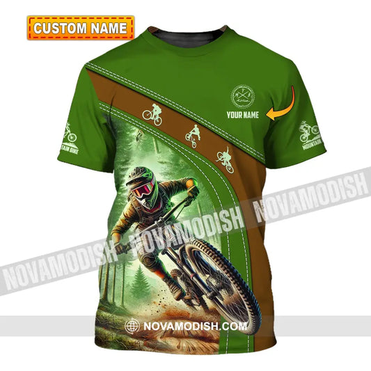 Man Shirt Custom Name Mountain Bike Shirt Mountain Bike Polo Long Sleeve Mountain Bike Gift T-shirt