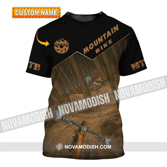 Man Shirt Custom Name Mountain Bike Polo Long Sleeve Gift T-Shirt