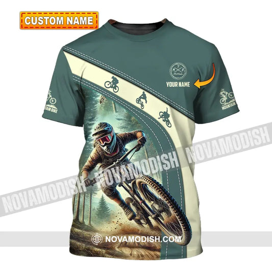 Man Shirt Custom Name Mountain Bike Polo Long Sleeve Gift T-Shirt