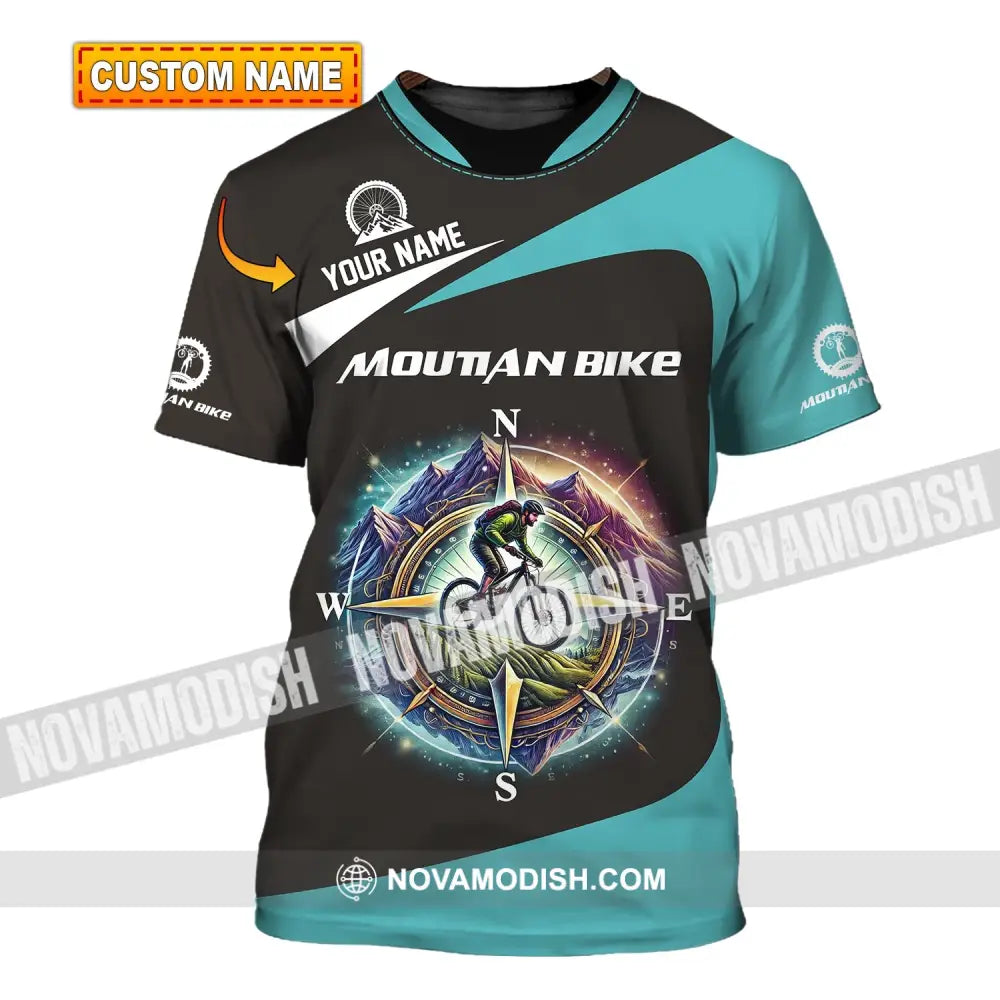 Man Shirt Custom Name Mountain Bike Polo Long Sleeve Gift T-Shirt