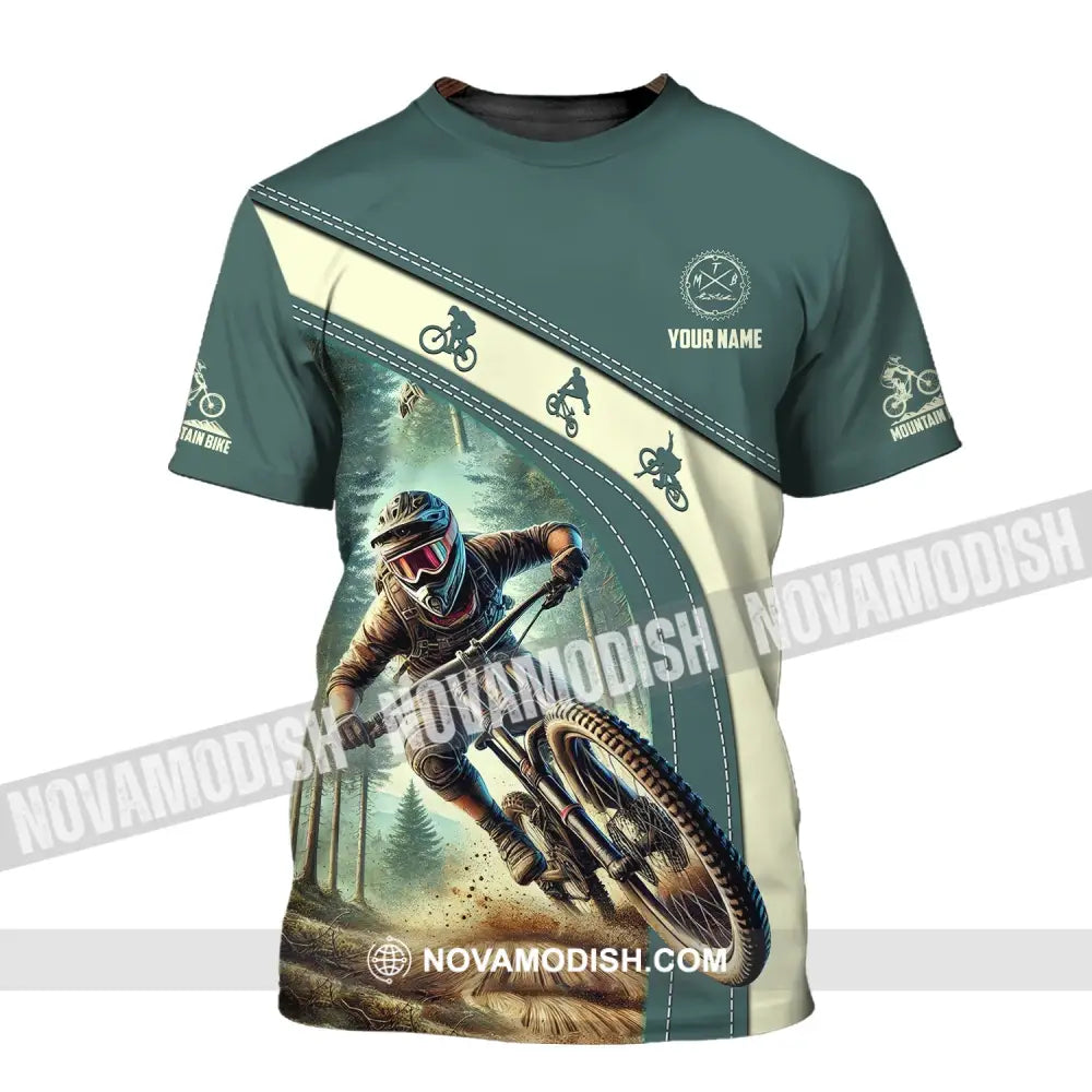 Man Shirt Custom Name Mountain Bike Polo Long Sleeve Gift T-Shirt / S T-Shirt