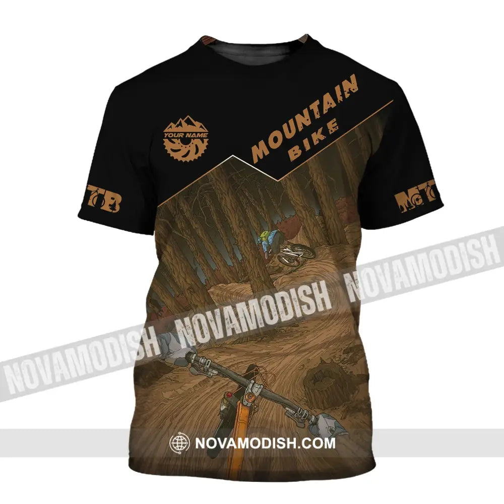 Man Shirt Custom Name Mountain Bike Polo Long Sleeve Gift T-Shirt / S T-Shirt