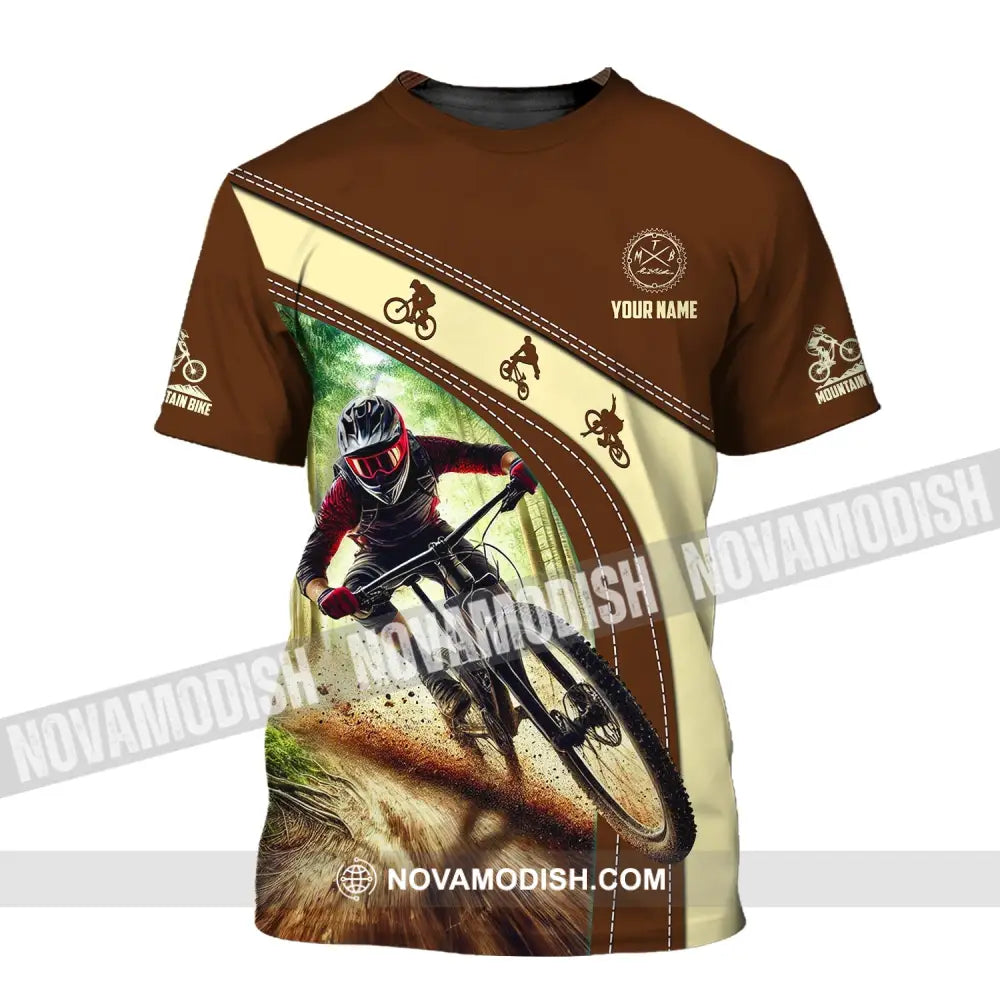 Man Shirt Custom Name Mountain Bike Shirt Mountain Bike Polo Long Sleeve Mountain Bike Gift T-Shirt / S T-shirt