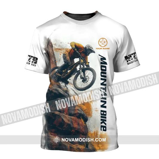 Man Shirt Custom Name Mountain Bike Polo Long Sleeve Gift T-Shirt / S T-Shirt