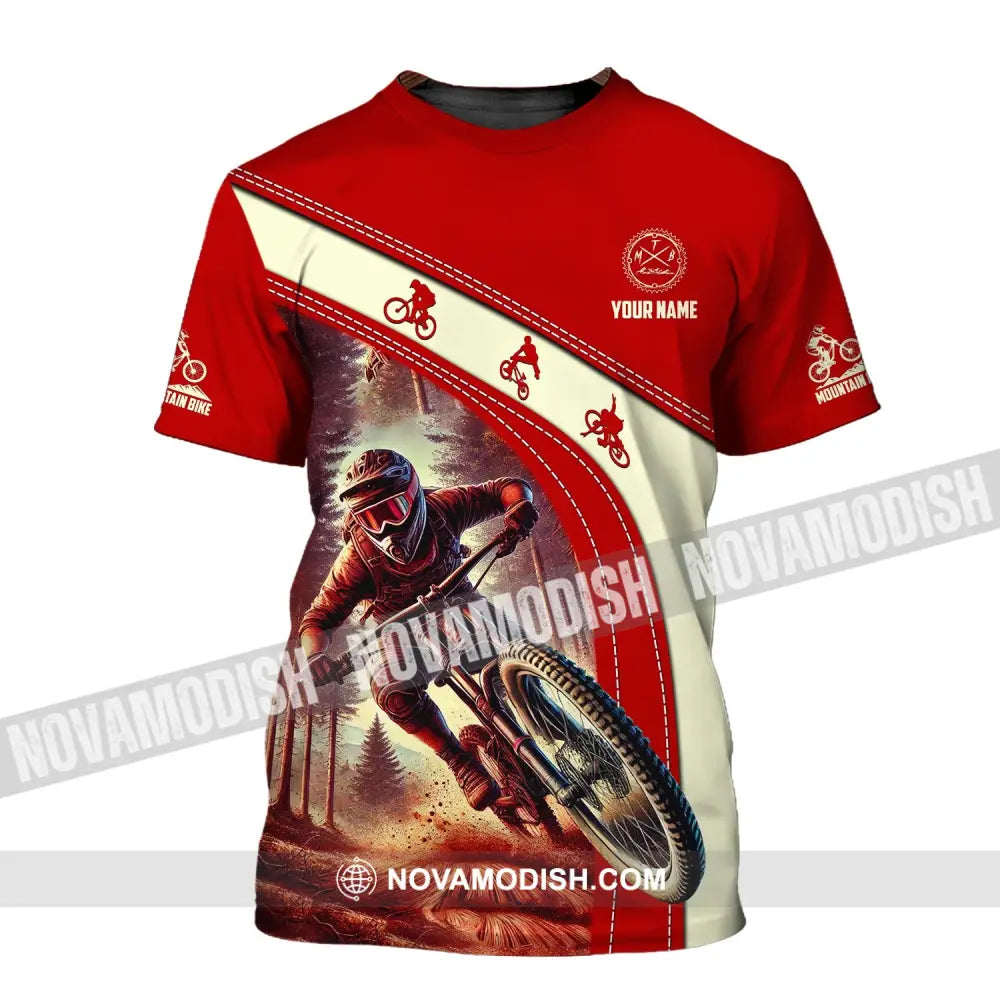 Man Shirt Custom Name Mountain Bike Shirt Mountain Bike Polo Long Sleeve Mountain Bike Gift T-Shirt / S T-shirt