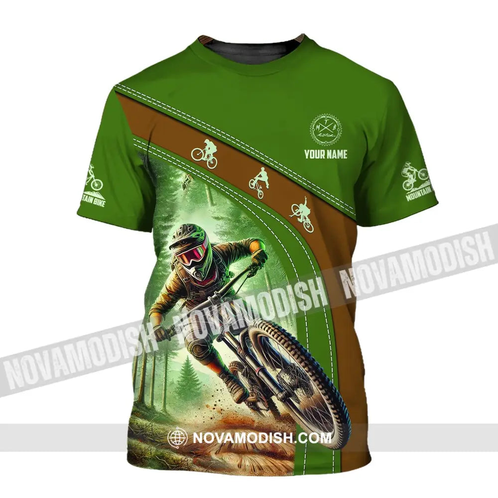Man Shirt Custom Name Mountain Bike Shirt Mountain Bike Polo Long Sleeve Mountain Bike Gift T-Shirt / S T-shirt