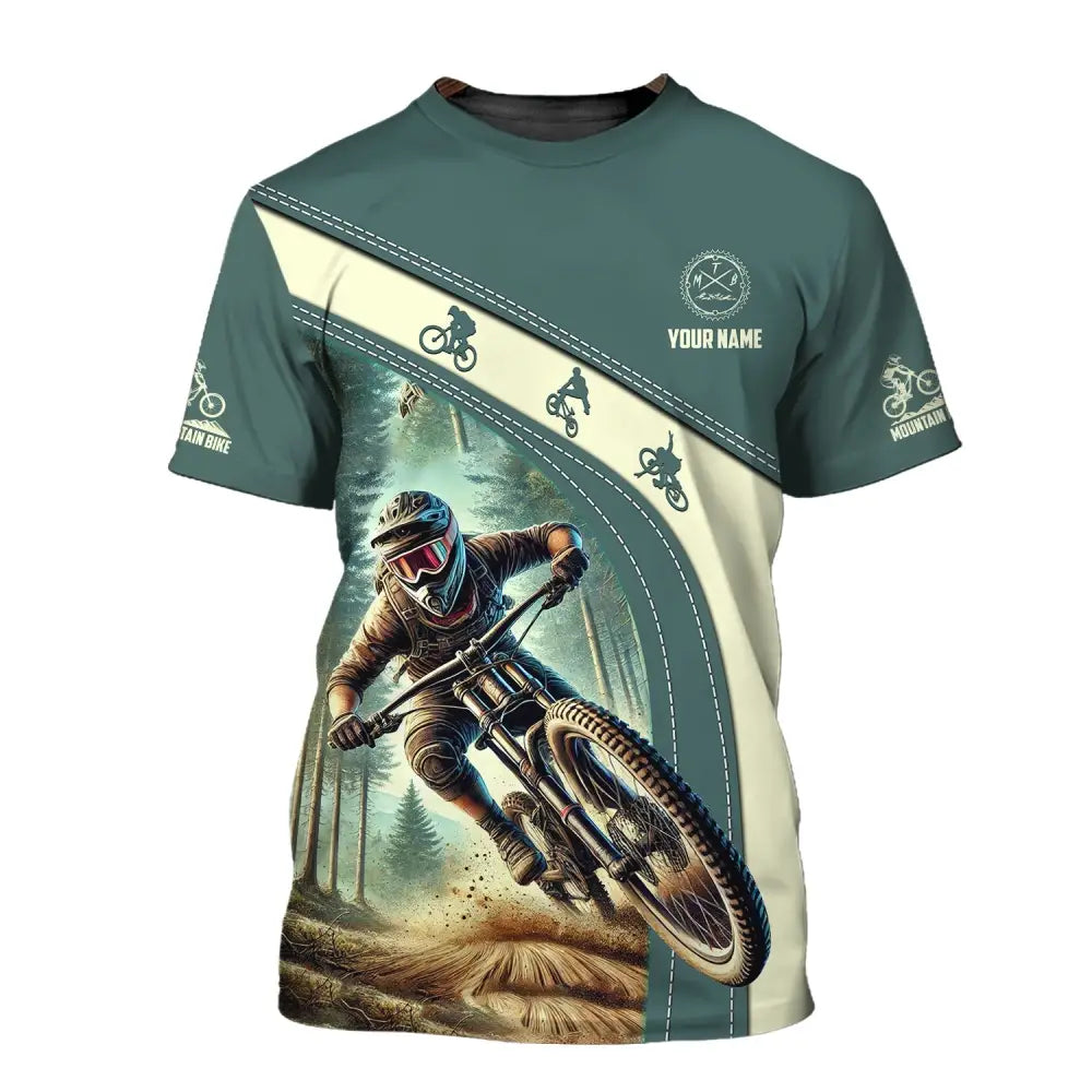 Man Shirt Custom Name Mountain Bike Polo Long Sleeve Gift T-Shirt / S T-Shirt