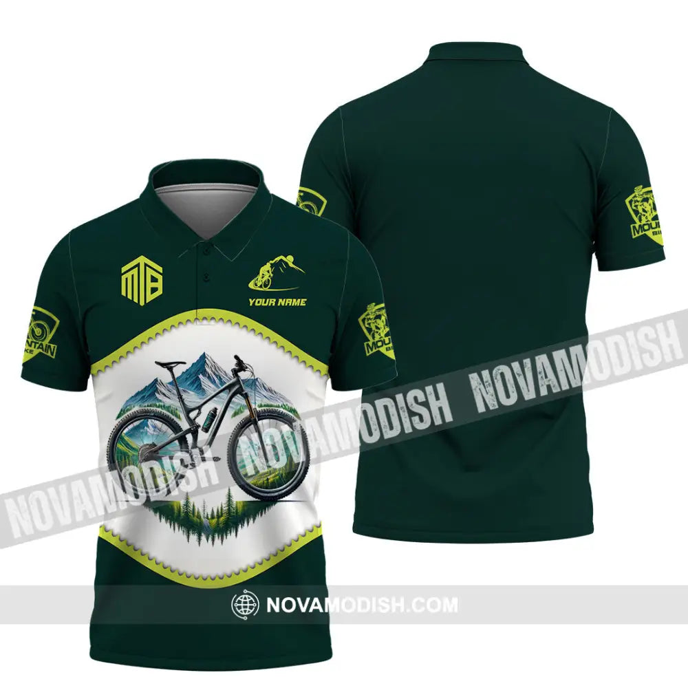 Man Shirt Custom Name Mountain Biker Bike Lover Hoodie Long Sleeve Polo / S T-Shirt