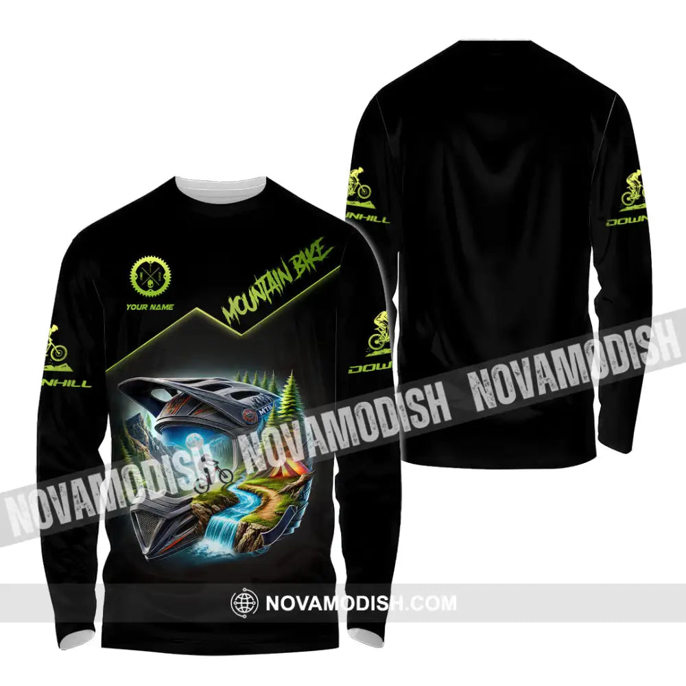 Man Shirt Custom Name Mountain Biker Bike Lover Hoodie Polo Long Sleeve / S T-Shirt