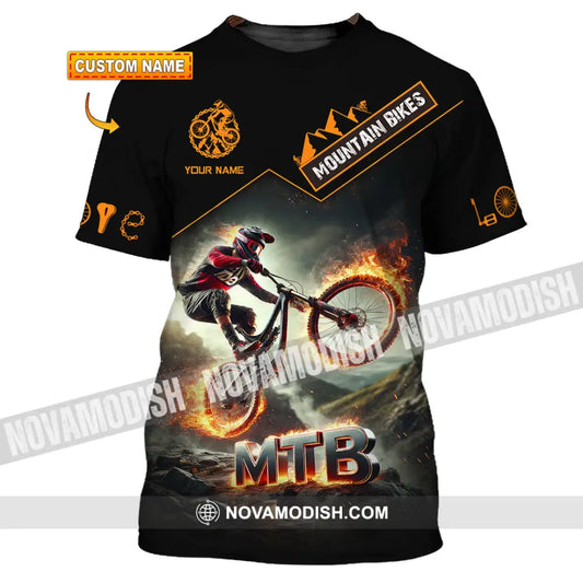 Man Shirt Custom Name Mountain Biker Bike Lover Hoodie Polo Long Sleeve T-Shirt