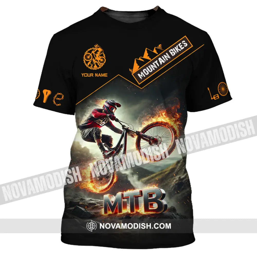 Man Shirt Custom Name Mountain Biker Bike Lover Hoodie Polo Long Sleeve T-Shirt / S T-Shirt