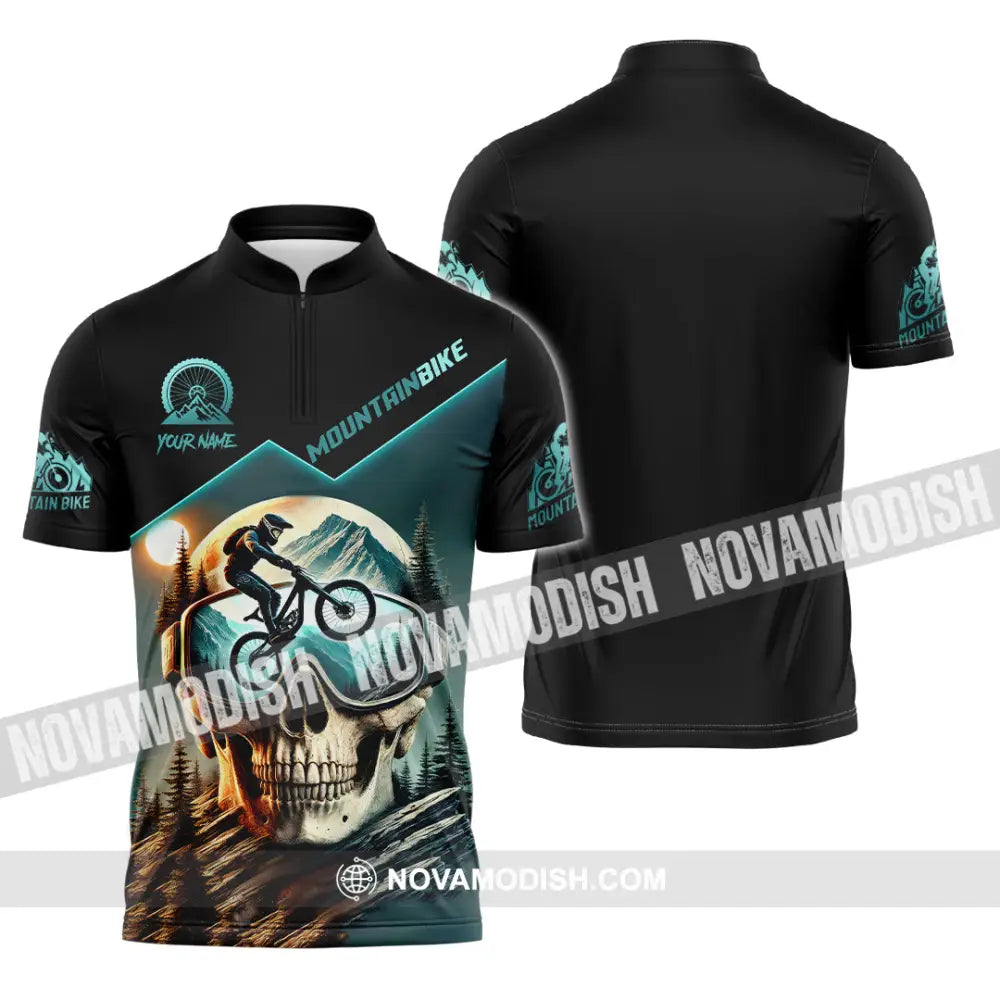 Man Shirt Custom Name Mountain Biker Bike Lover Hoodie Polo Long Sleeve Zipper / S T-Shirt