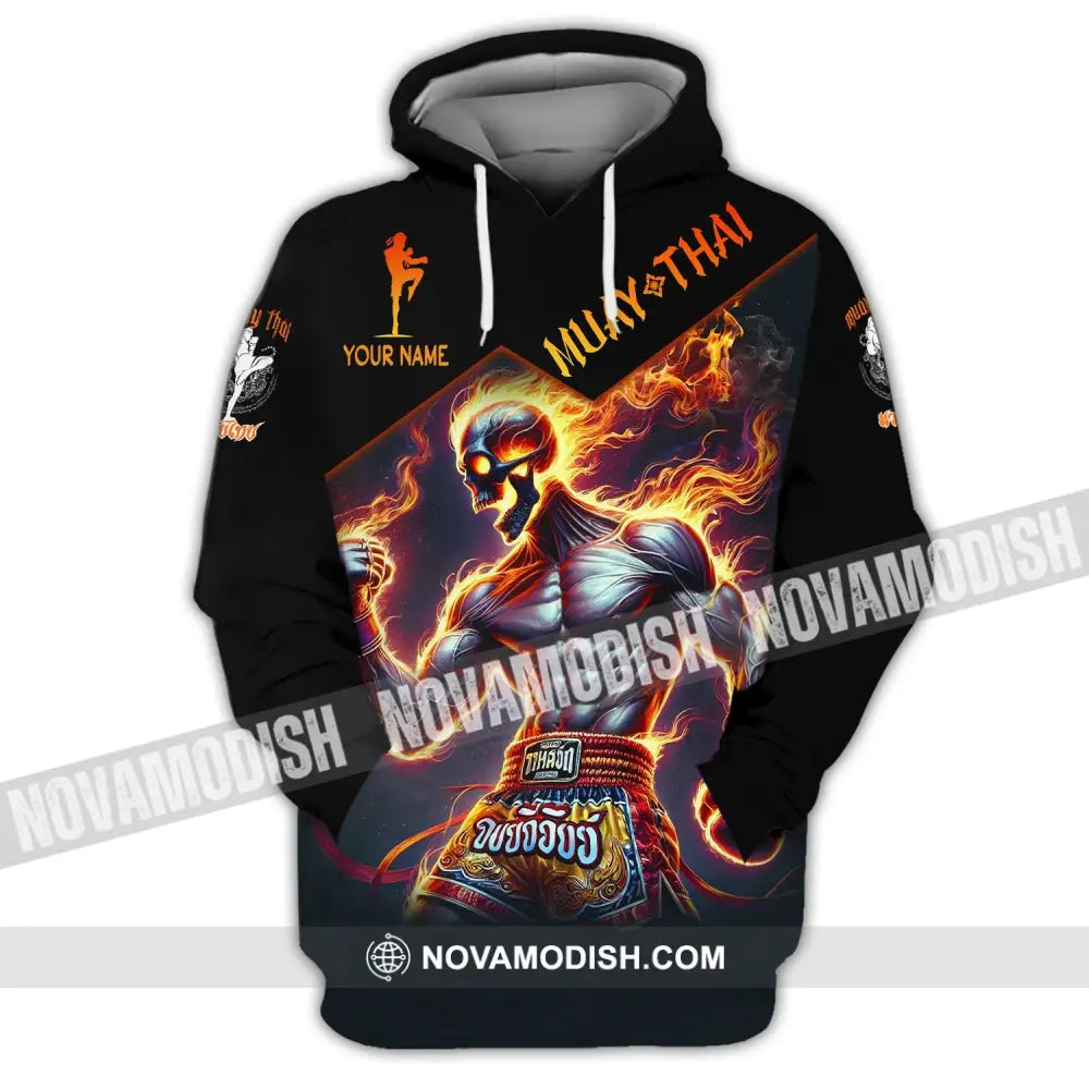 Man Shirt Custom Name Muay Thai Hoodie Polo Long Sleeve / S T-Shirt