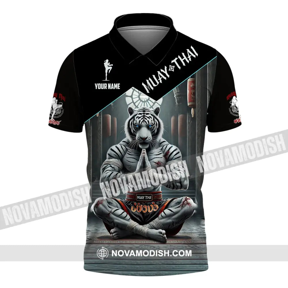 Man Shirt Custom Name Muay Thai Hoodie Polo Long Sleeve / S T-Shirt