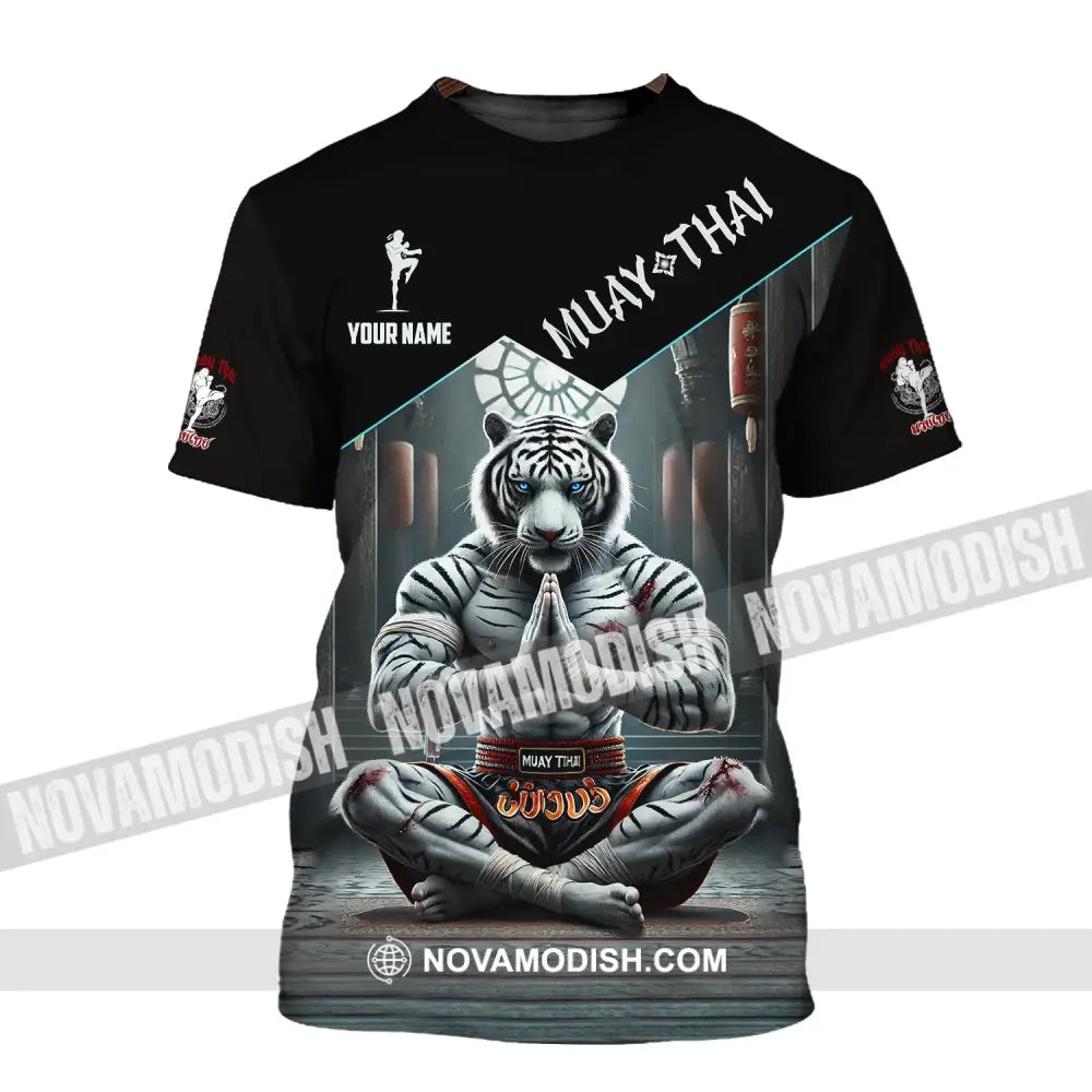 Man Shirt Custom Name Muay Thai Hoodie Polo Long Sleeve T-Shirt / S T-Shirt