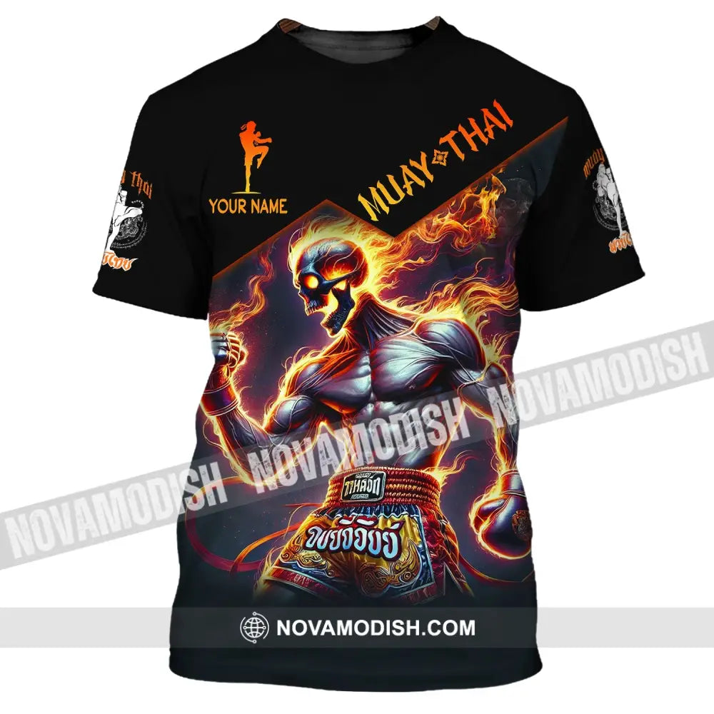 Man Shirt Custom Name Muay Thai Hoodie Polo Long Sleeve T-Shirt / S T-Shirt