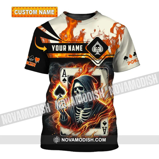 Man Shirt Custom Name Poker King T-Shirt Hoodie Long Sleeve Casino T-Shirt