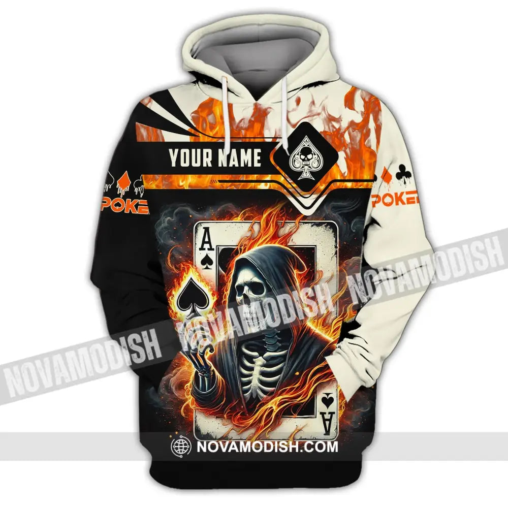 Man Shirt Custom Name Poker King T-Shirt Hoodie Long Sleeve Casino / S T-Shirt