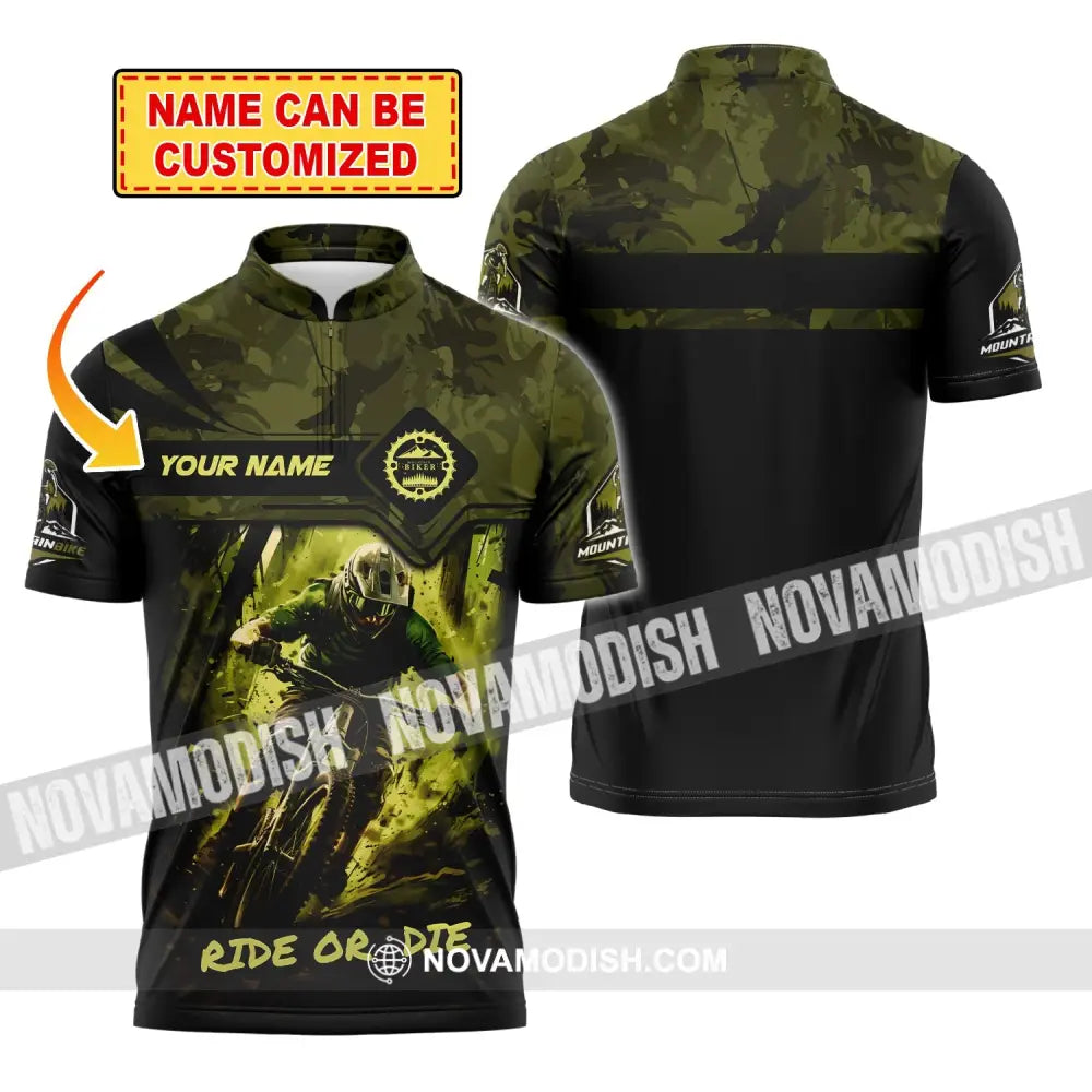 Man Shirt Custom Name Polo For Mountain Bike Lover Gift Hoodie Long Sleeve T-Shirt