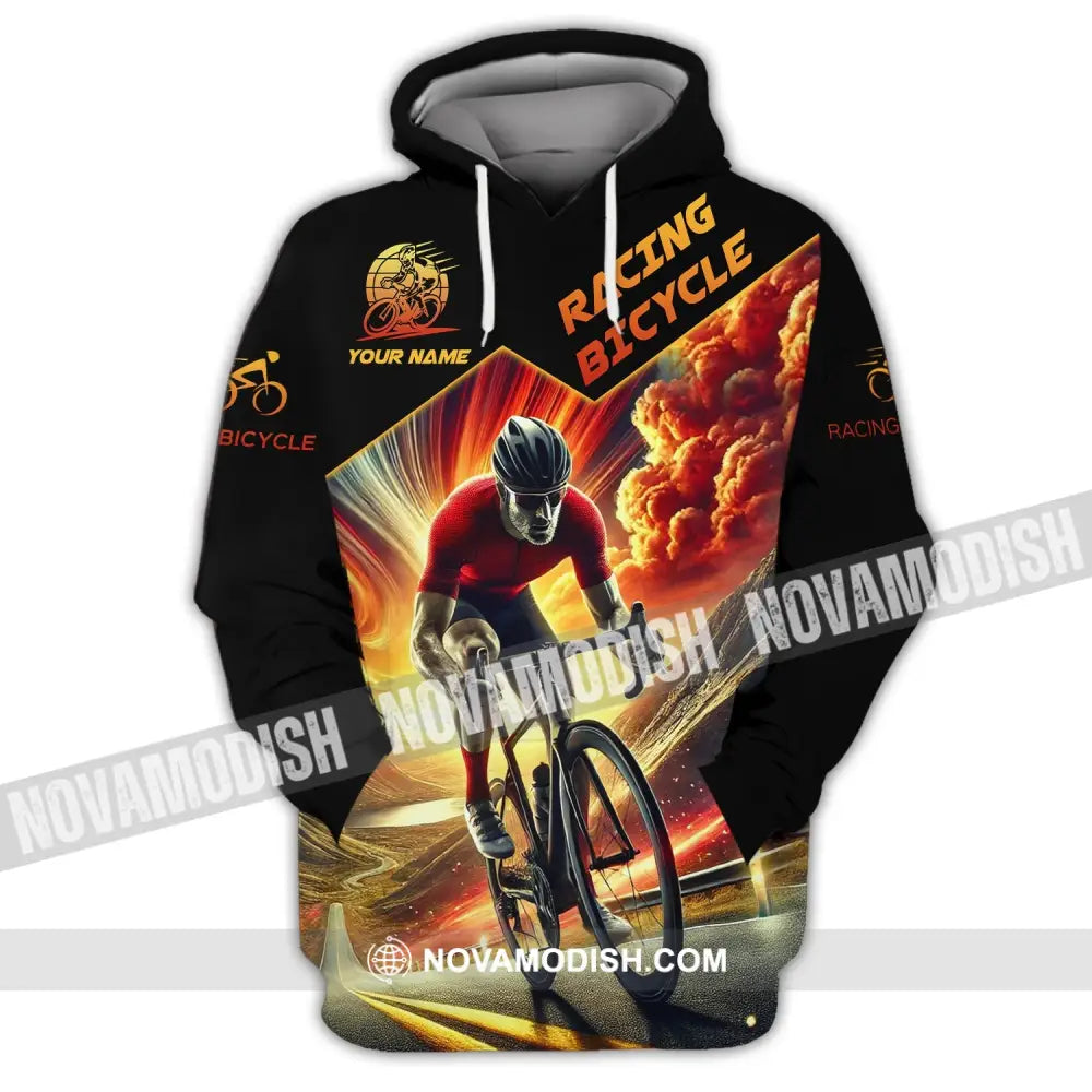 Man Shirt Custom Name Racing Bicycle Hoodie Polo Long Sleeve / S T-Shirt