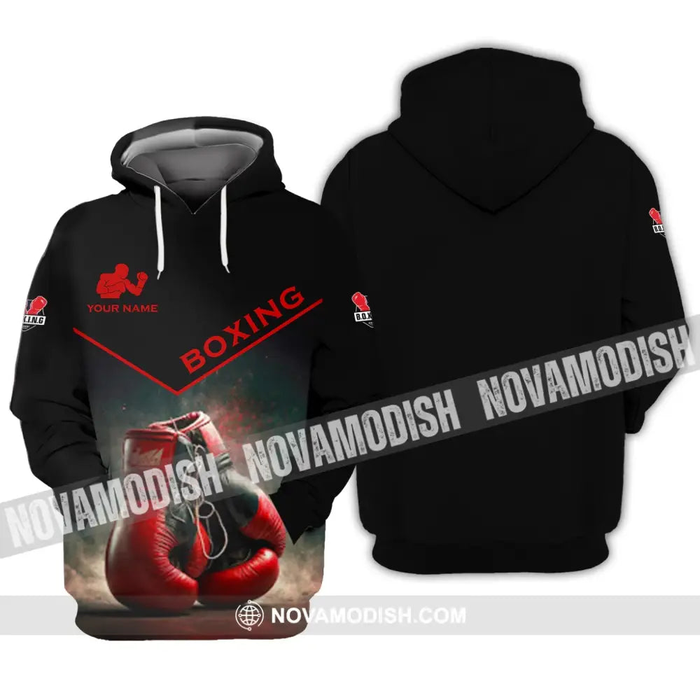 Man Shirt - Custom Name Shirt - Red Boxing Gloves Shirt Hoodie / S T-shirt