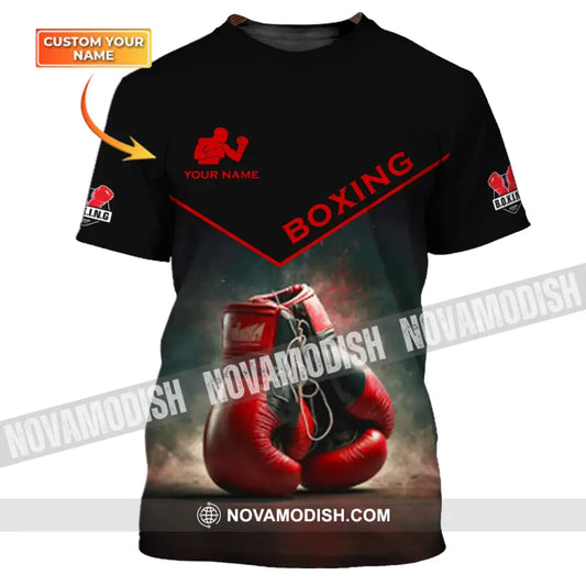 Man Shirt - Custom Name Shirt - Red Boxing Gloves Shirt T-shirt