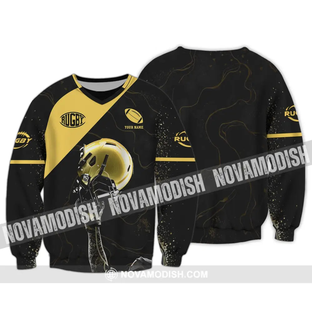 Man Shirt Custom Name Rugby Football Apparel Long Sleeve / S T-Shirt