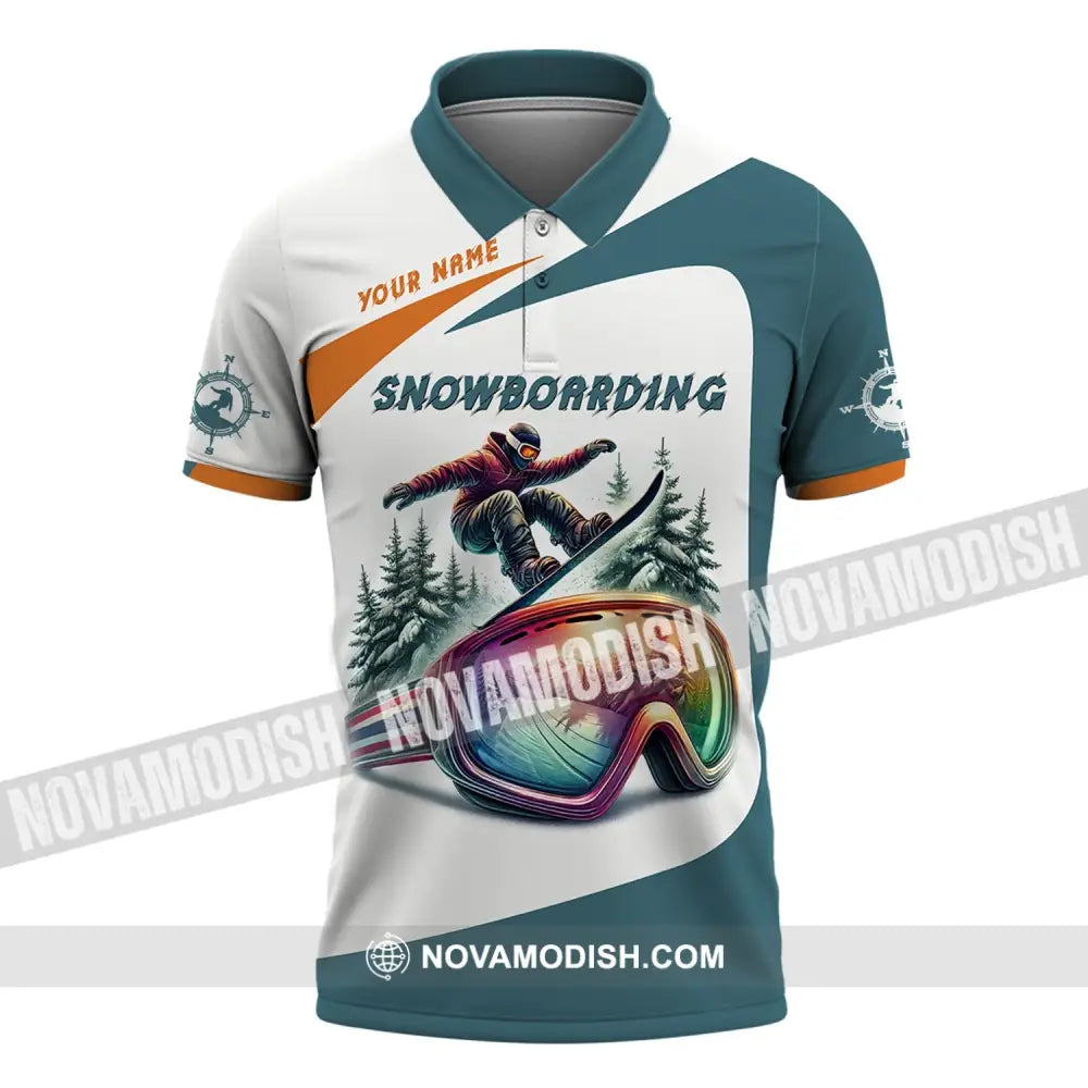 Man Shirt Custom Name Snowboarding Polo Long Sleeve Gift / S T-Shirt