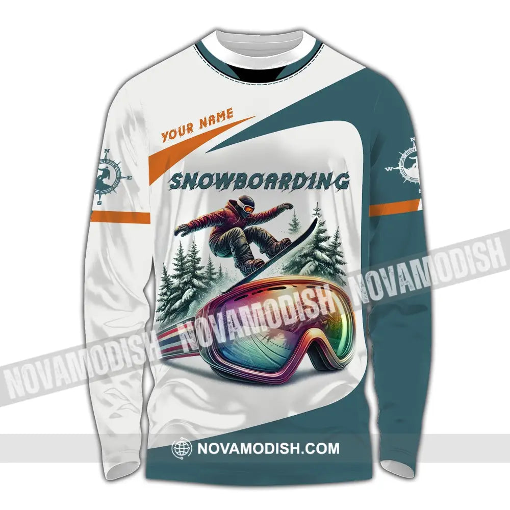 Man Shirt Custom Name Snowboarding Polo Long Sleeve Gift / S T-Shirt