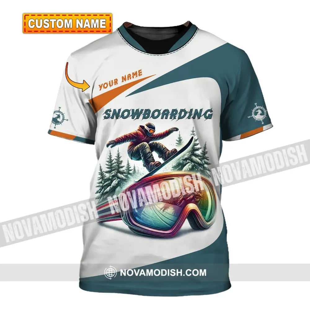 Man Shirt Custom Name Snowboarding Polo Long Sleeve Gift T-Shirt