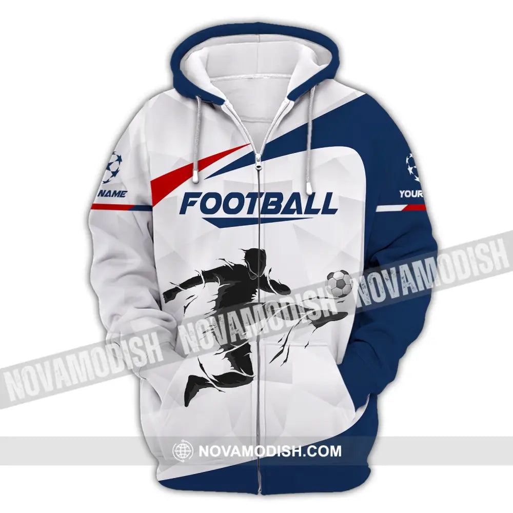 Man Shirt Custom Name Soccer T-Shirt Goal Gift For Lover Zipper Hoodie / S