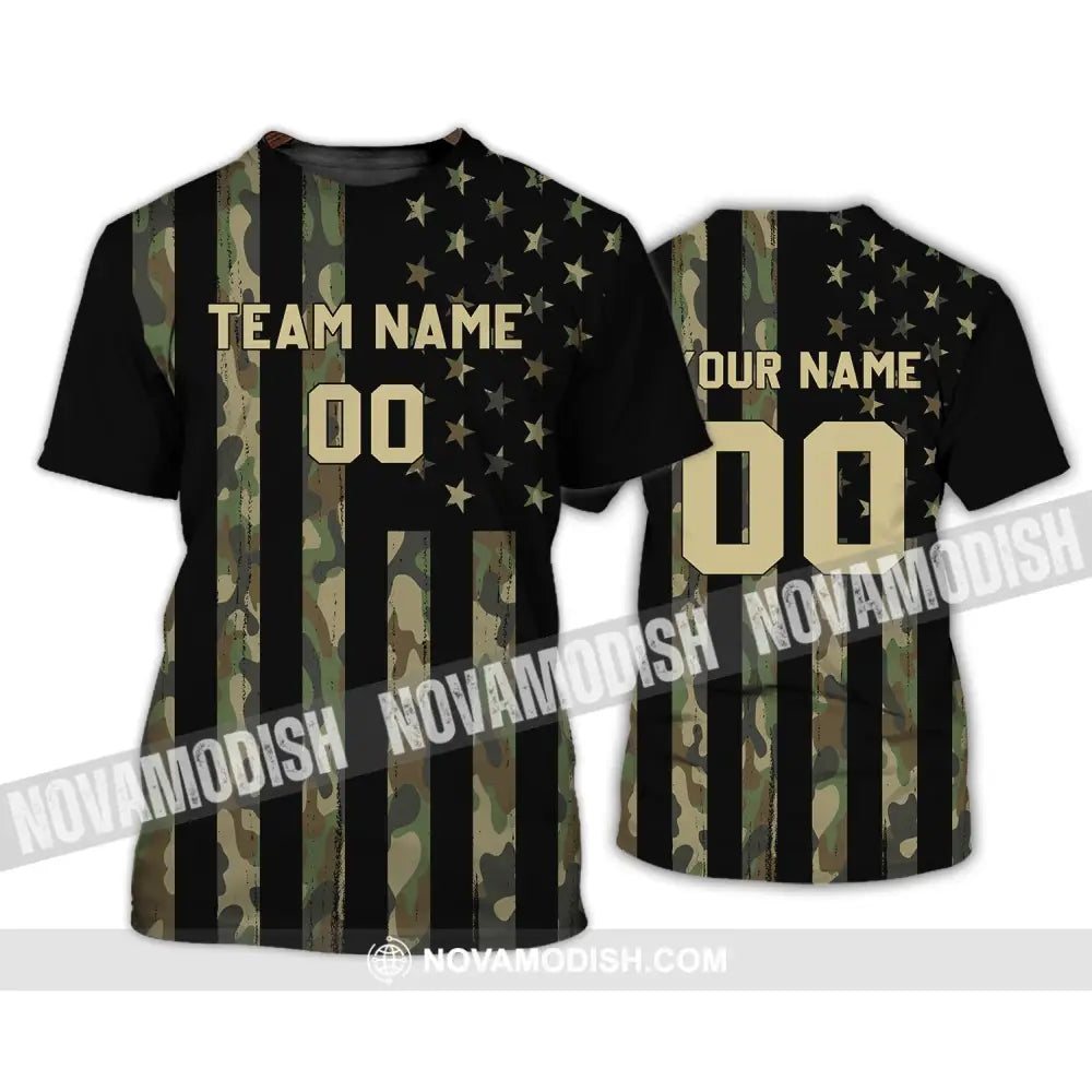 Man Shirt - Custom Name T-Shirt American Flag Us / S T-Shirt