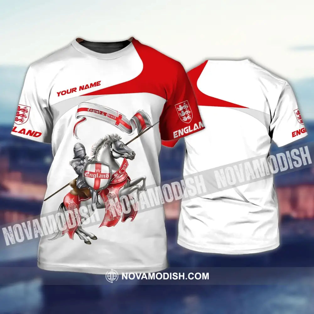 Man Shirt - Custom Name T-Shirt England Horseman Shirt T-shirt