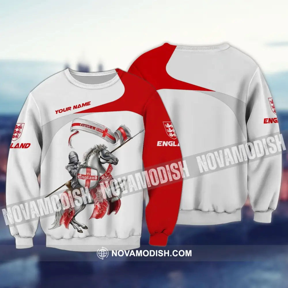 Man Shirt - Custom Name T-Shirt England Horseman Shirt Long Sleeve / S T-shirt