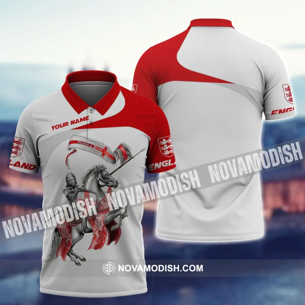 Man Shirt - Custom Name T-Shirt England Horseman Shirt Polo Shirt / S T-shirt