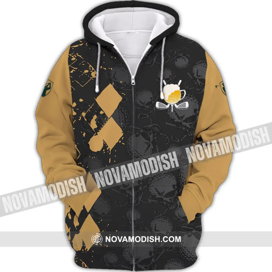 Man Shirt - Custom Name T-Shirt - It’s Gold And Beer Time Clothing Zipper Hoodie / S T-shirt