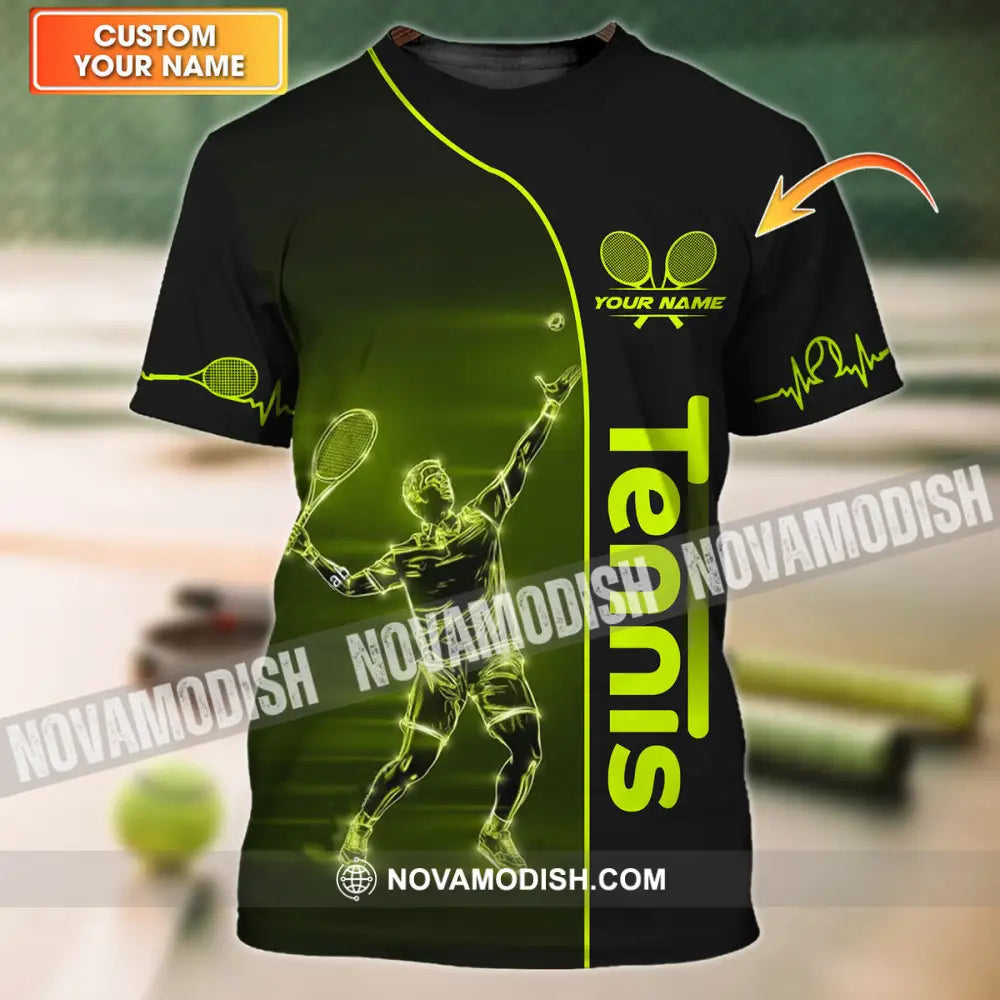 Man Shirt - Custom Name T-Shirt Tennis Lover Tennis Player Shirt T-shirt