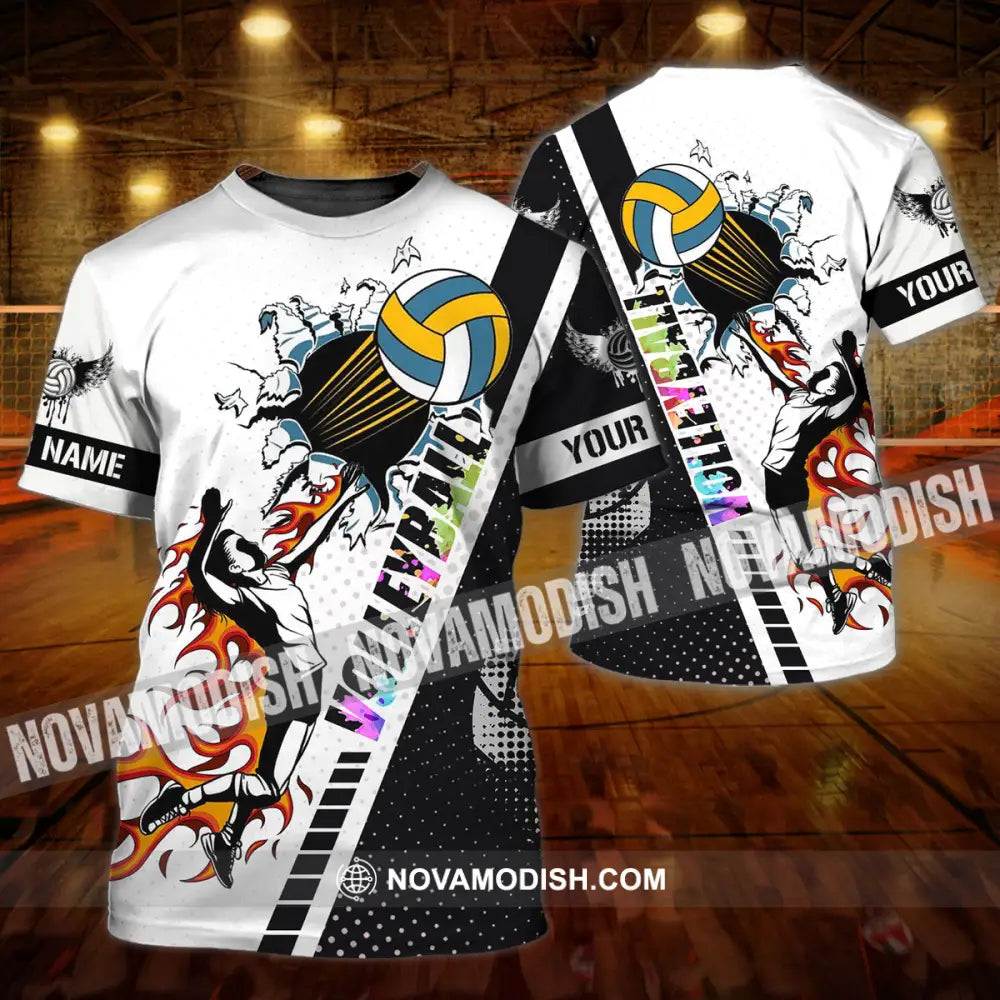 Man Shirt - Custom Name T-Shirt - Volleyball Shirt - Volleyball Clothing T-shirt